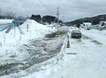 冬の工事風景・占冠村中央部